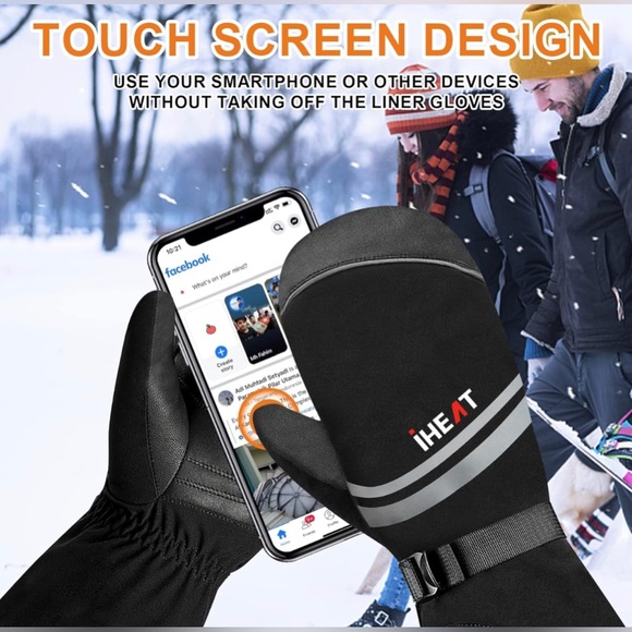 NWT Unisex Heated Gloves 7.4V Rechargeable Battery Mittens with 3M/XL Black - Picture 3 of 15